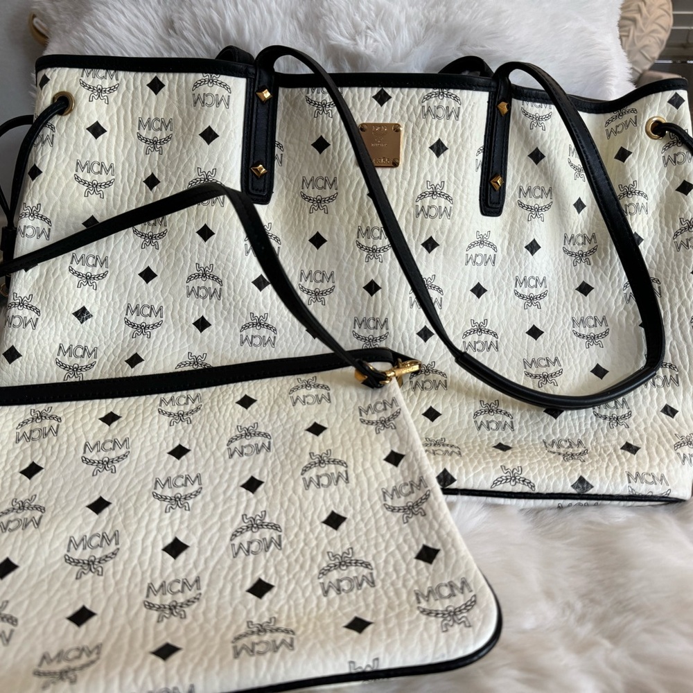 MCM white tote bag